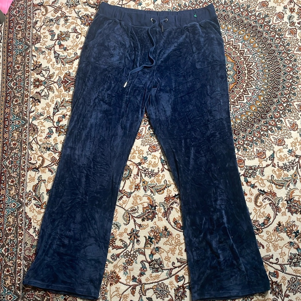 Juicy Couture Velour Blue Extra Large Velour tracksuit sweatpants Front Pockets